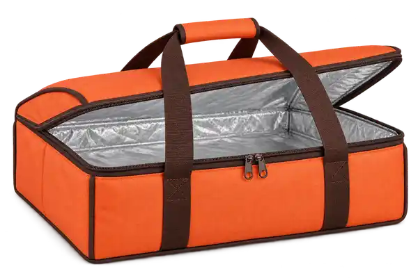 Vivid Orange Solution-Dyed Polyester Thermal Pizza Delivery Bag