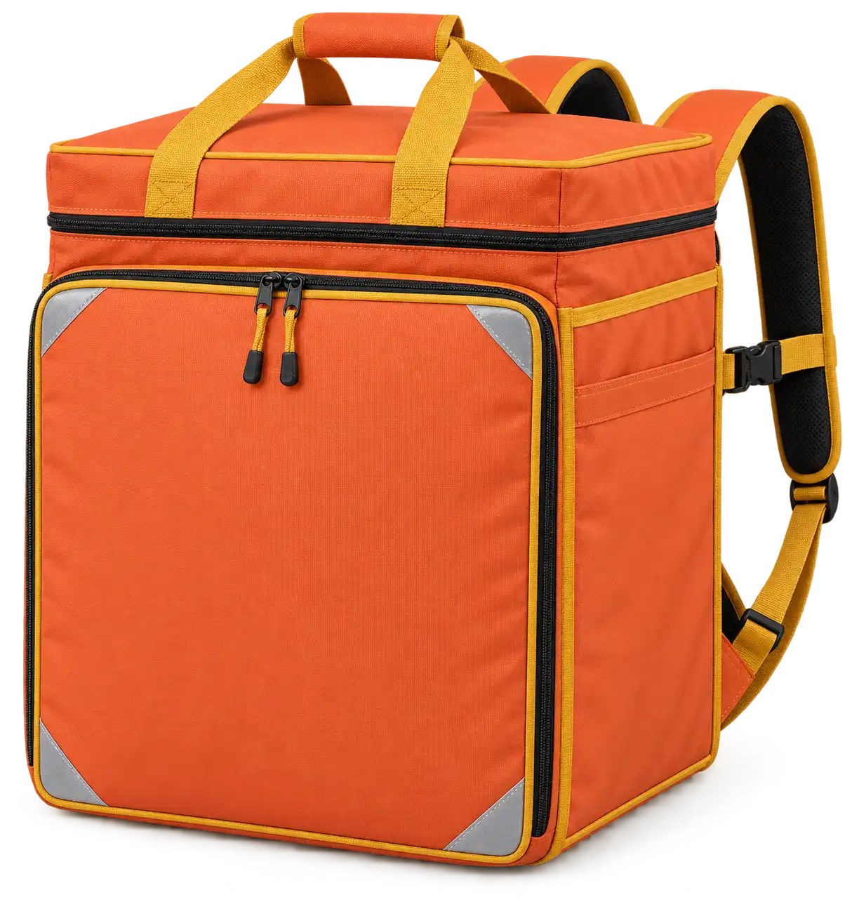Vivid Orange Solution-Dyed Polyester Insulated Rider Delivery Bag — Golden yellow