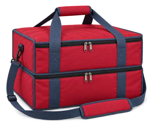 Red Solution-Dyed Polyester Thermal Pizza Delivery Bag