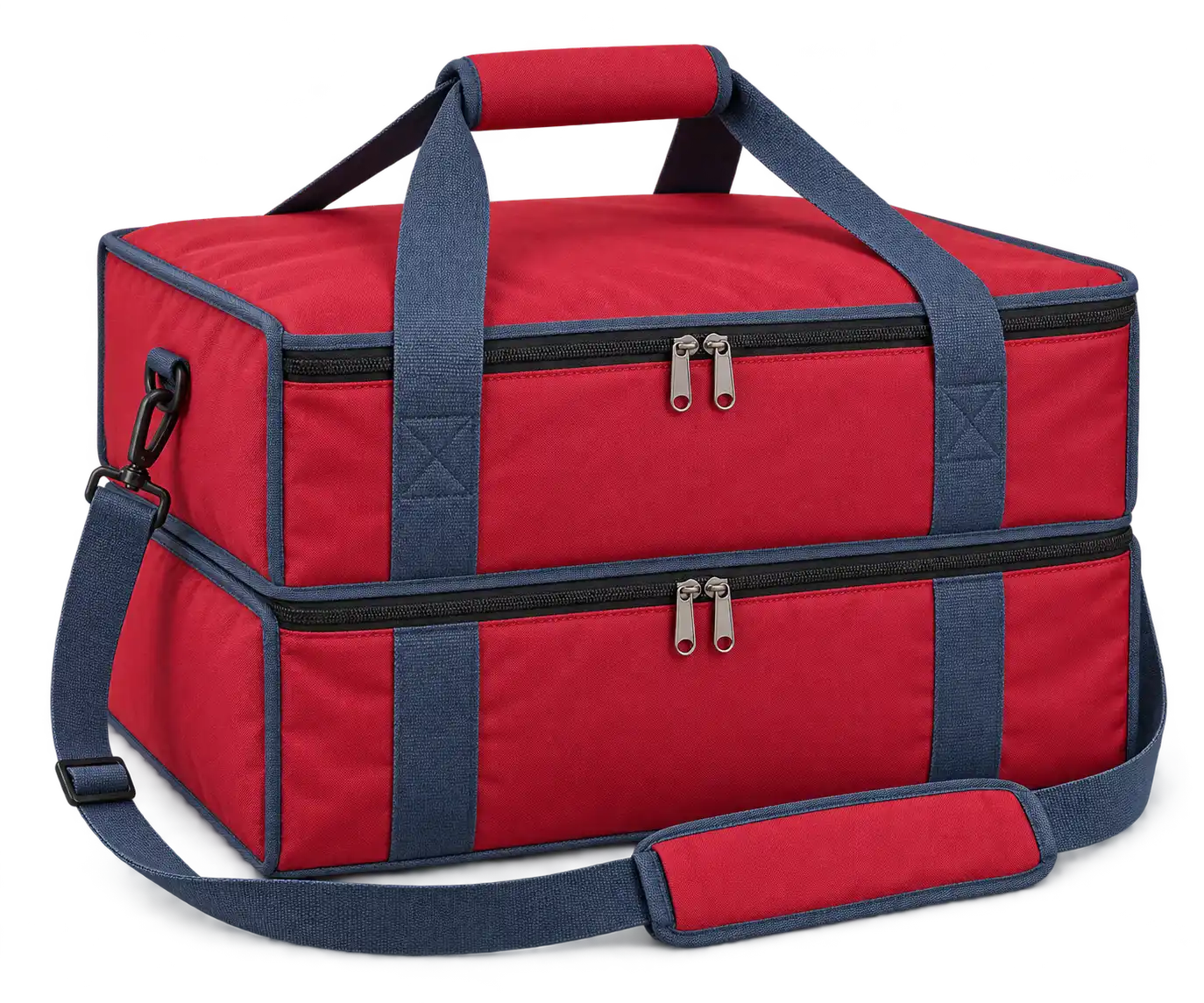 Red Solution-Dyed Polyester Thermal Pizza Delivery Bag — Slate blue