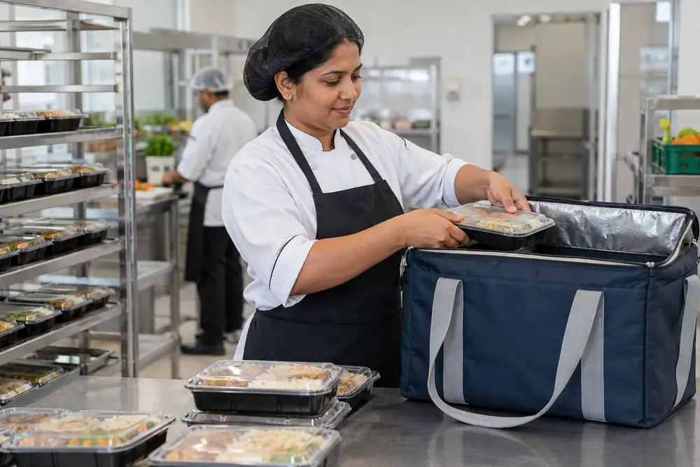 Hospital Meal Delivery Bags for UAE Catering Teams — custom thermal bags supplied from Sharjah