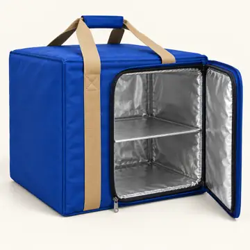 Royal Blue D600 Oxford Side Access Shelf Thermal Food Delivery Bag