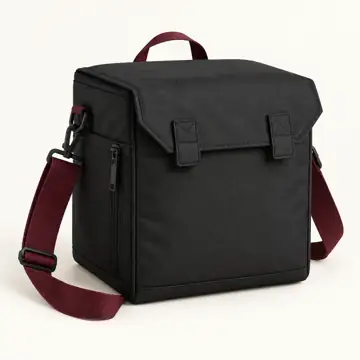 Black Oxford Taffeta Compact Crossbody Thermal Burger Delivery Bag