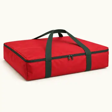 Red Polyester Fold Flat Sleeve Thermal Pizza Delivery Bag