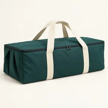 Deep Teal Green Polyspun Canvas Gusseted Banquet Thermal Food Delivery Bag