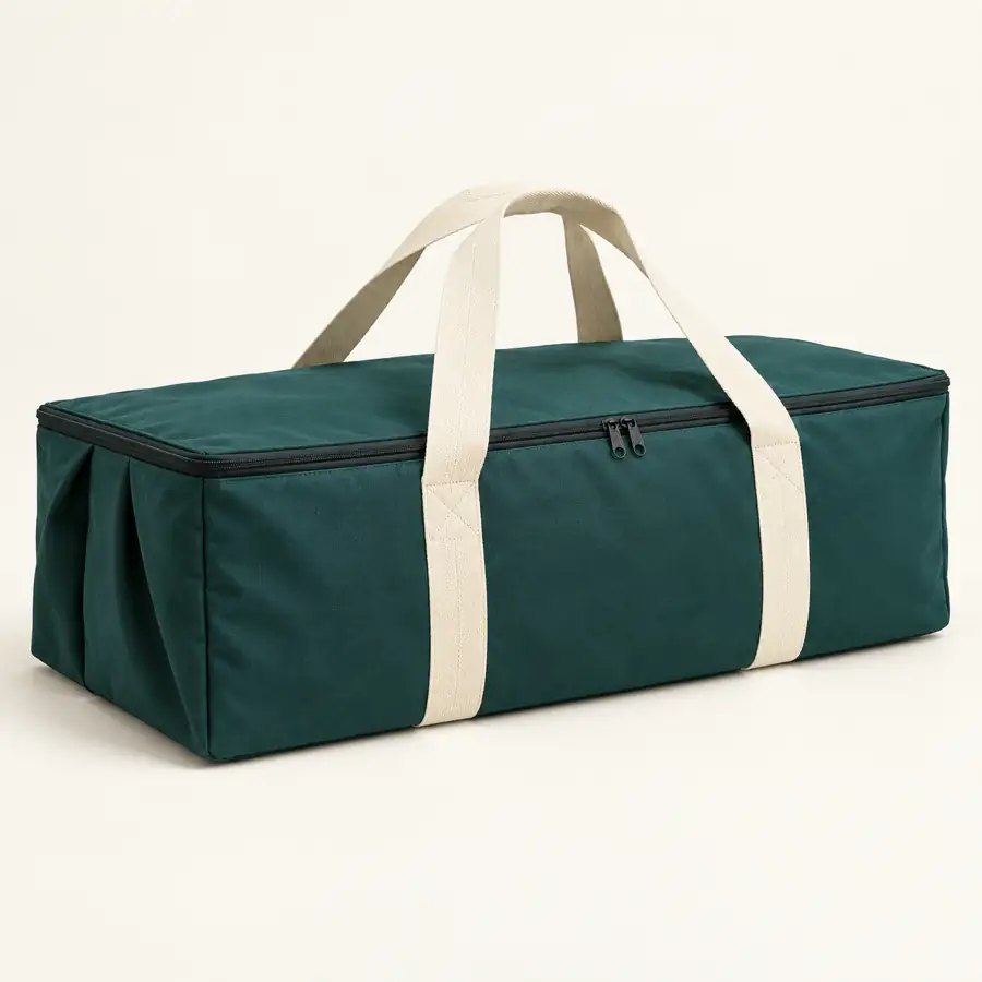 Deep Teal Green Polyspun Canvas Gusseted Banquet Thermal Food Delivery Bag